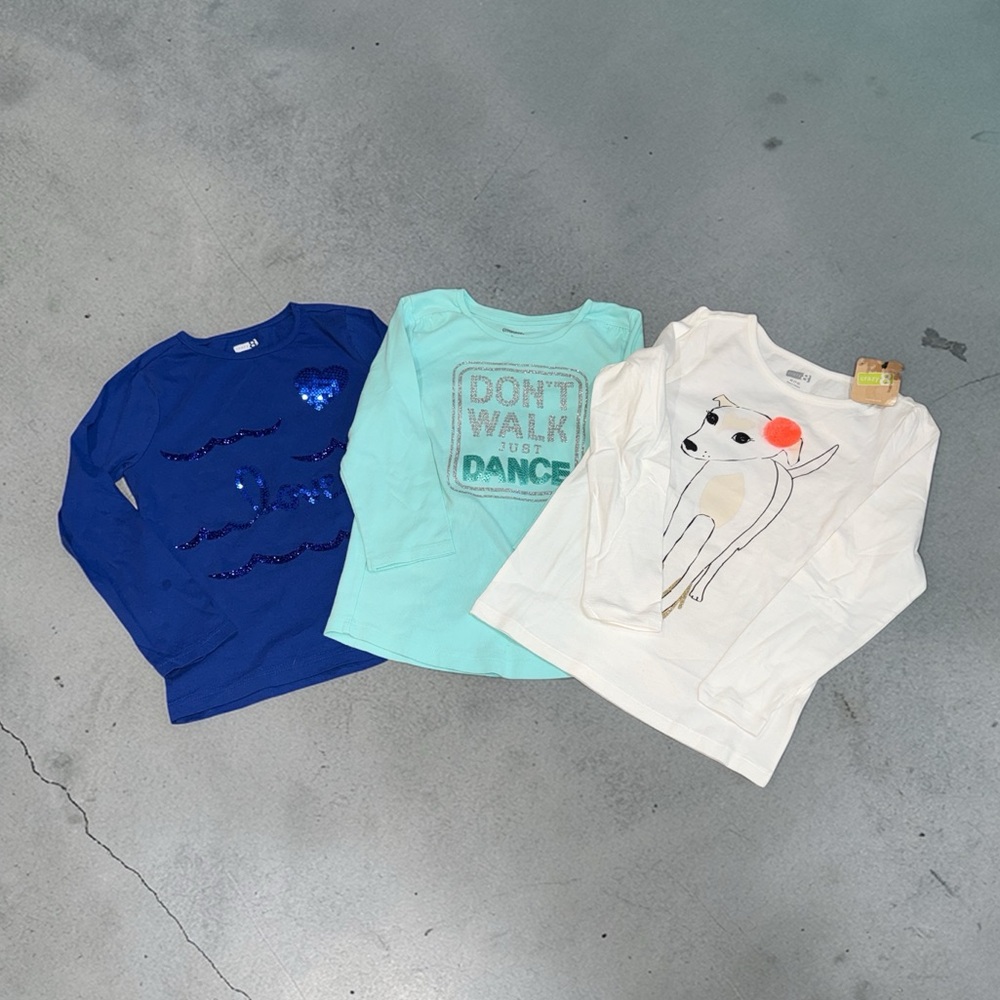 (3) Girls Long Sleeve Tees Size (7-8)